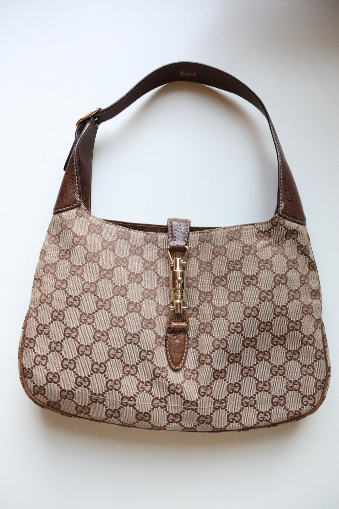 Gucci Jackie media canvas beige