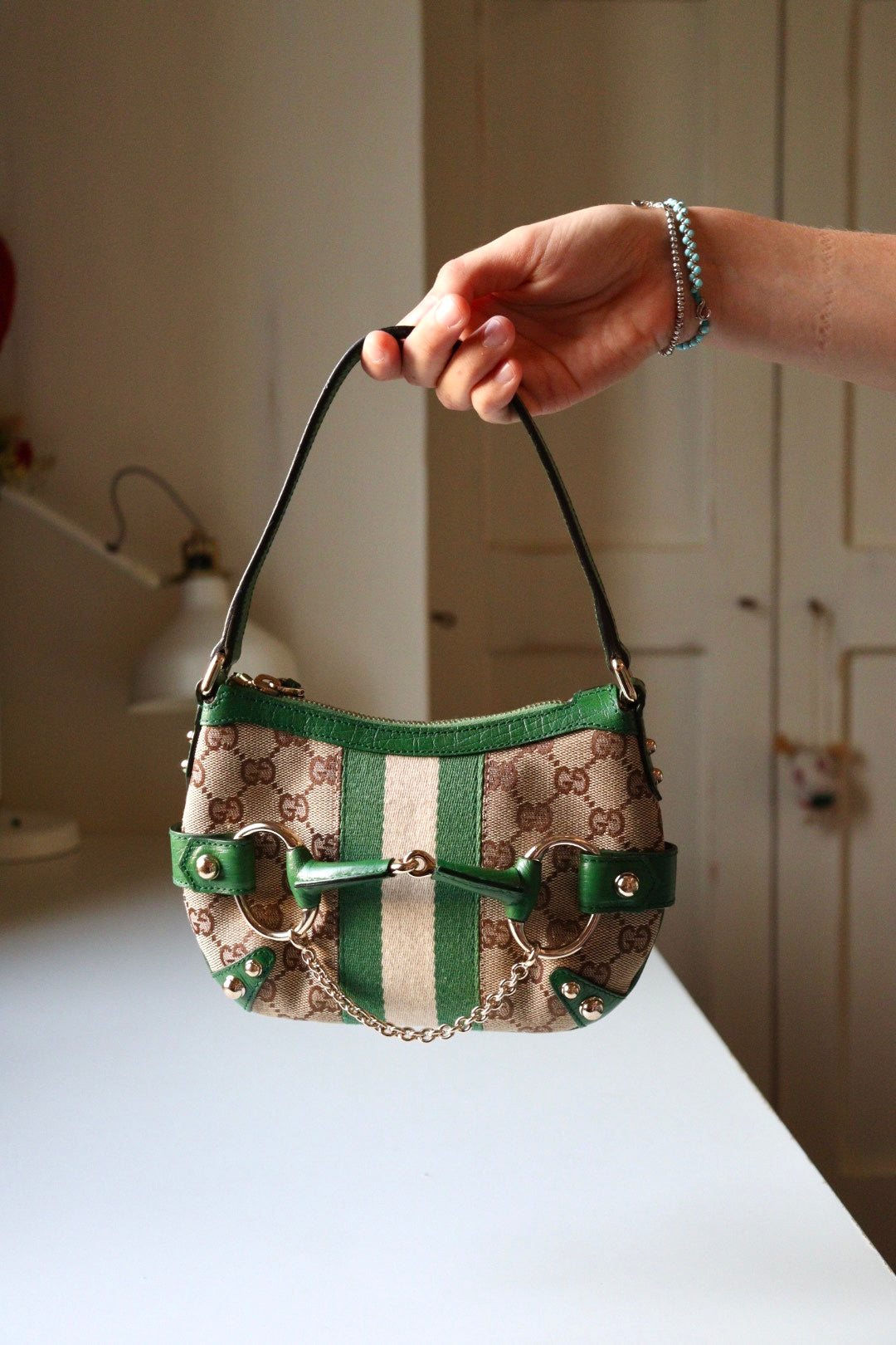Gucci Mini Horsebit Chain – Tom Ford Era (Monogram GG & Verde)
