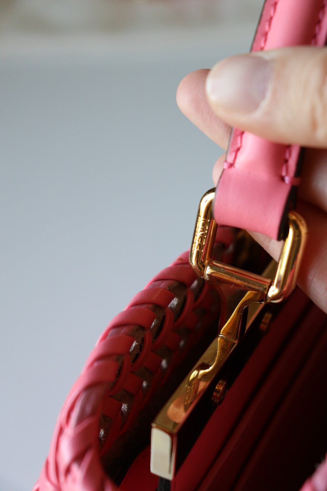 Fendi Peekaboo Interlace Rosa Small