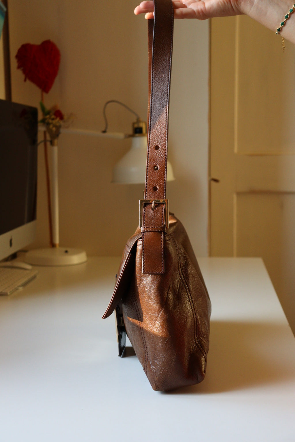 Fendi Baguette Large marrone in condizioni eccellenti