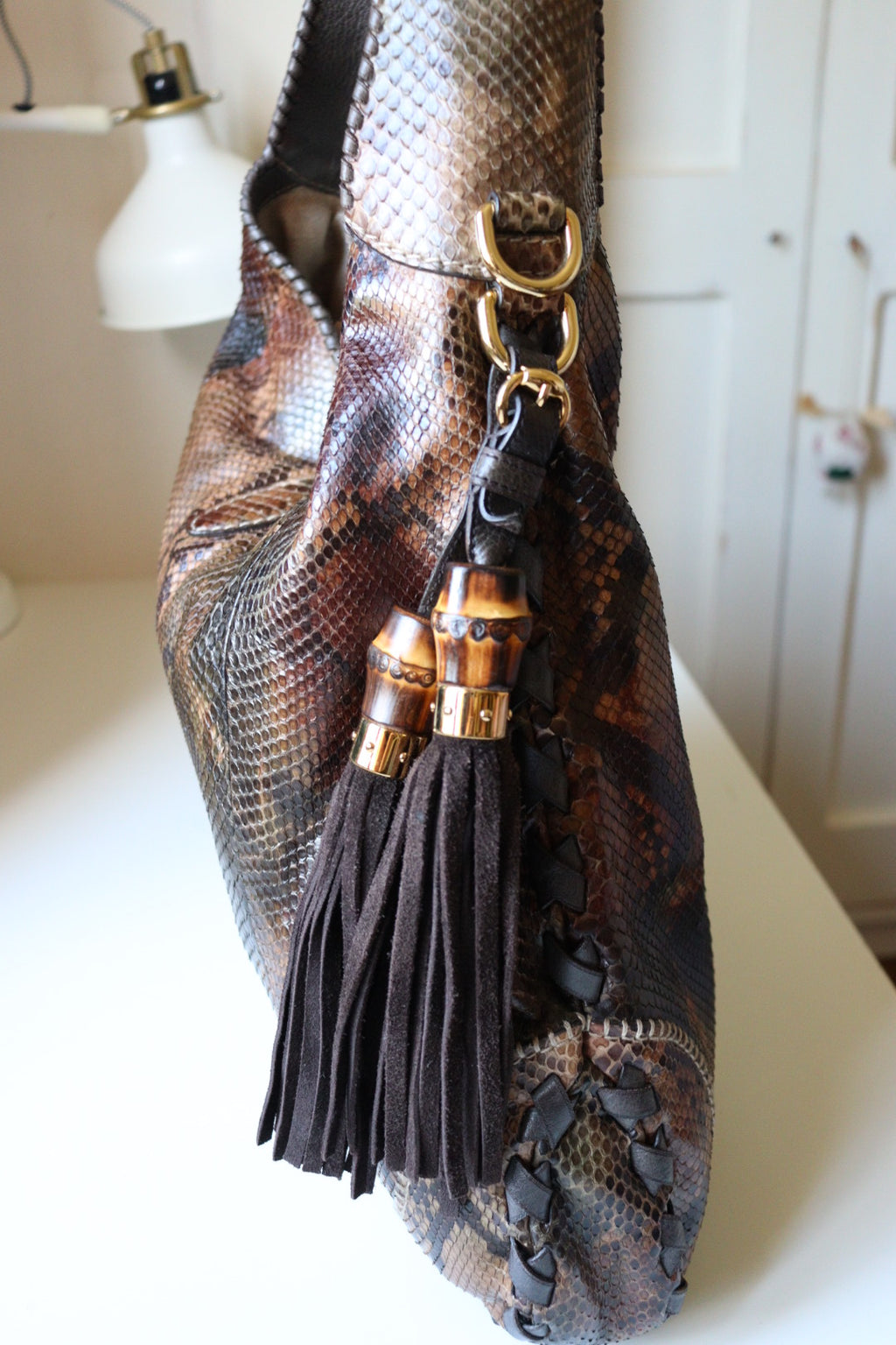 Gucci Jackie Large – Edizione d’Archivio Tom Ford in Pitone con Nappe in Bambù