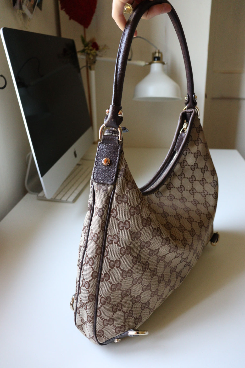 Gucci Abbey D ring in cavas modello Large