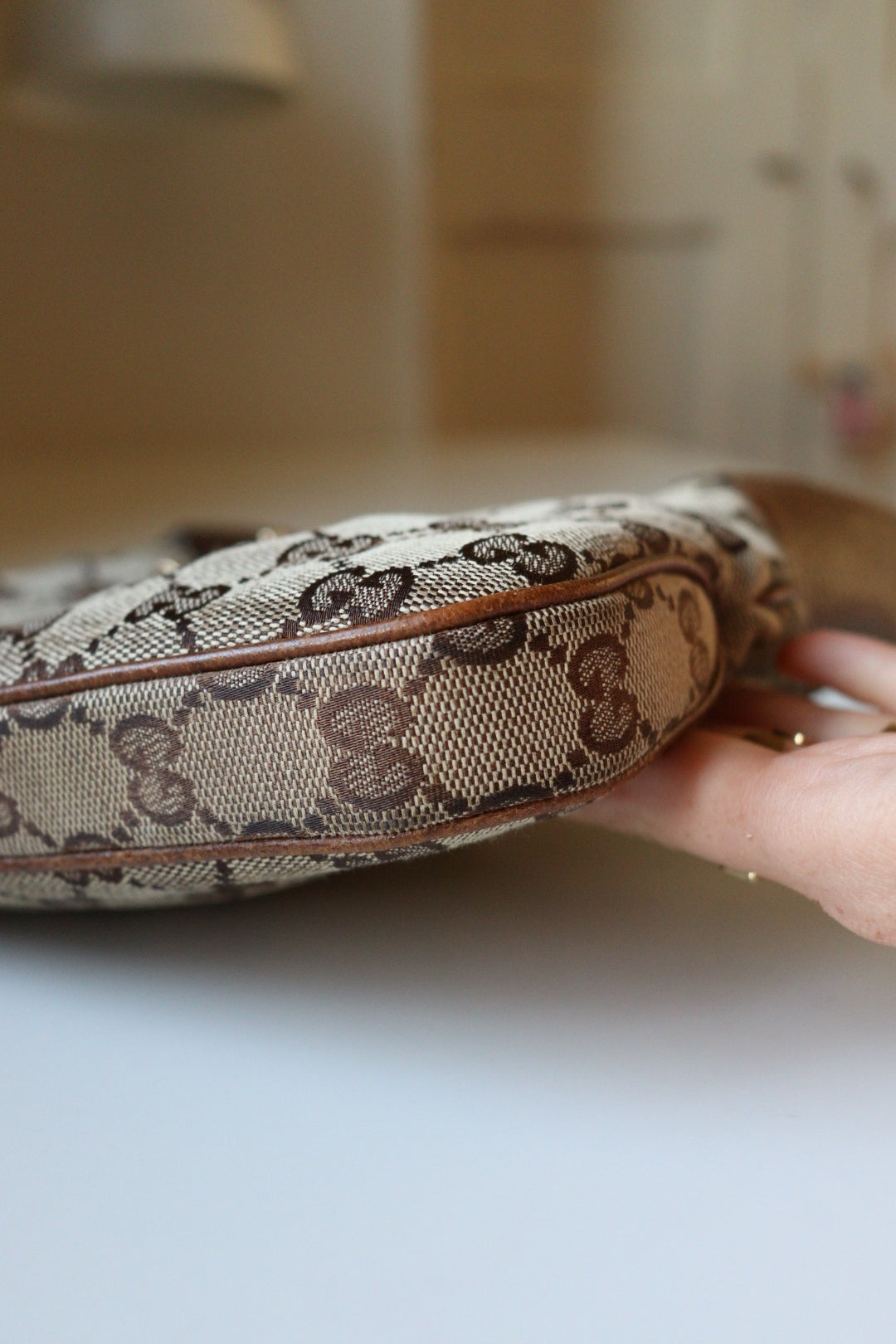 Gucci Jackie Mini vintage con canvas gg beige